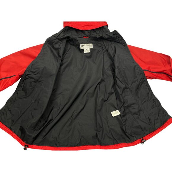 Columbia Vintage Red Hooded Windbreaker Jacket Men's Medium - Picture 9 of 10